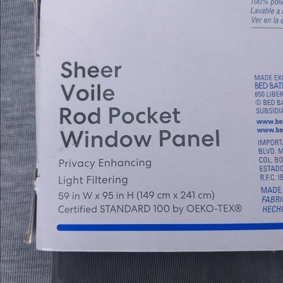 Simply Essential Sheer Voile Rod Pocket Window Panel (1 panel only) - Picture 6 of 6